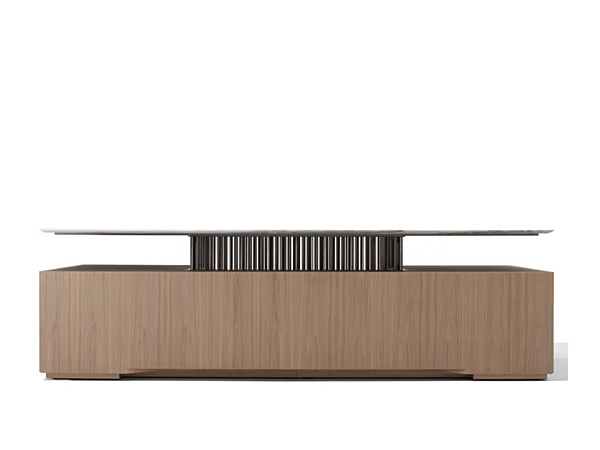 Rectangular Writing Desk with Walnut Base and Marble Top GIORGETTI G-Code 71200, 71205 factory GIORGETTI from Italy. Foto №2