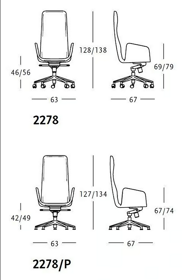 Swivel Executive Chair with Upholstered Back ZANOTTA LORD factory ZANOTTA from Italy. Foto №3