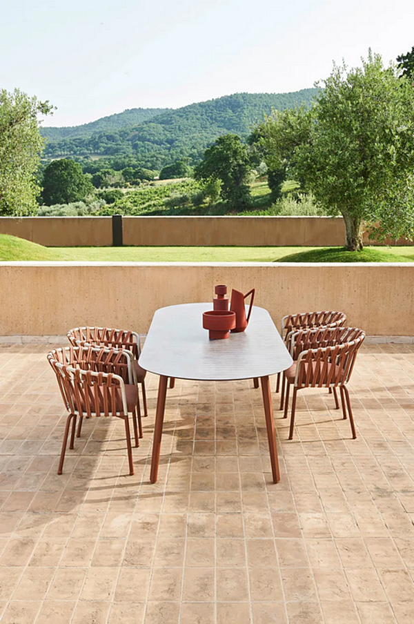 Oval aluminium garden table EMMA VARASCHIN 23680L, 23681L factory VARASCHIN from Italy. Foto №6