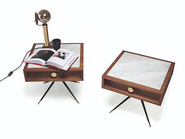 Square bedside table with drawers VIBIEFFE Swing 1500 factory VIBIEFFE from Italy. Foto №1