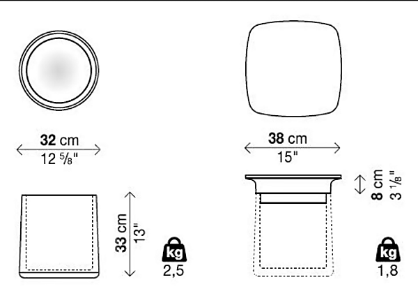 Polypropylene coffee table stool Degree Kristalia factory Kristalia from Italy. Foto №14