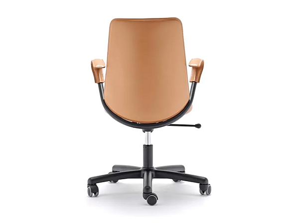 Height Adjustable Tanned Leather Office Chair with Armrests FASEM Luna LUNA ABW factory FASEM from Italy. Foto №5