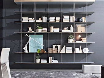 Floating bookcase in steel and wood Molteni & C Graduate Floating bookcase in steel and wood Molteni & C Graduate factory Molteni & C.(+VITRA) from Italy