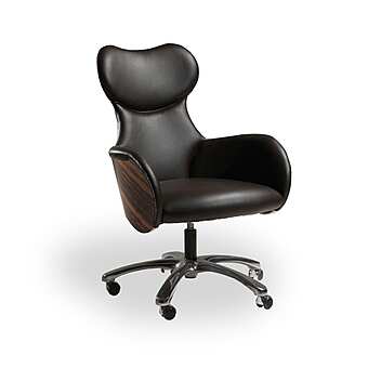 Leather Armchair with Castors CARPANELLI Cartesio factory CARPANELLI from Italy