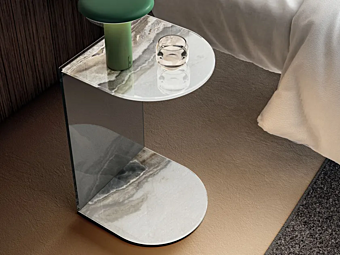 Glass bedside table LAGO Tell factory LAGO from Italy
