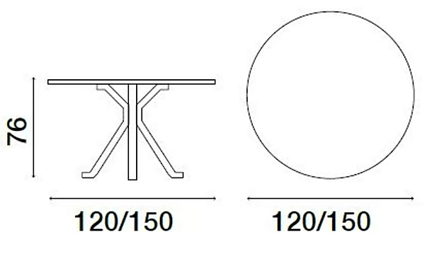 Round glass dining table with steel base FASEM Crab factory FASEM from Italy. Foto №4