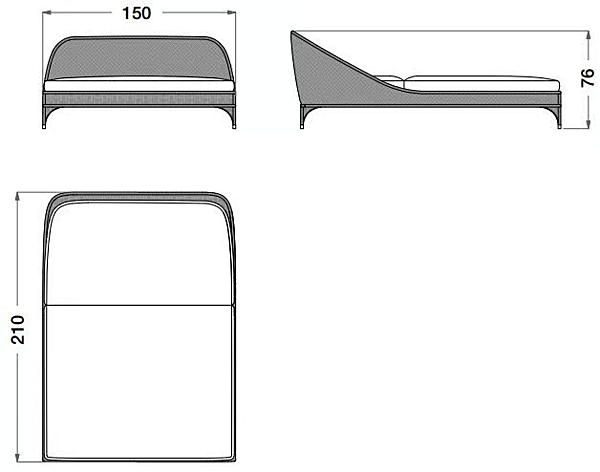 Wooden and fabric outdoor garden bed CPRN HOMOOD OD1001, OD1003 factory CPRN HOMOOD from Italy. Foto №4