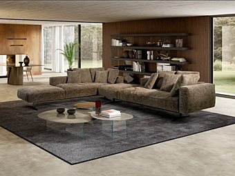 Corner fabric sofa with soft back LAGO Air Soft 1901
