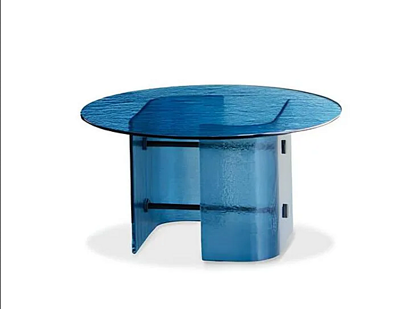 Round glass coffee table Potocco Double L Glaze 952 TVHC 70 952/TVHC-70 factory POTOCCO from Italy. Foto №1