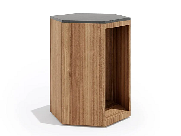 Teak Garden Side Table with Storage Atmosphera Zeta ZE.SR factory ATMOSPHERA from Italy. Foto №2