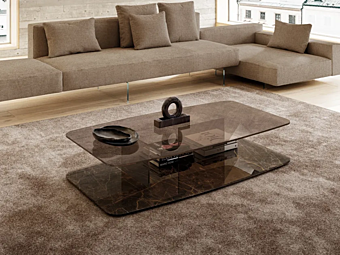 Rectangular glass coffee table Layers LAGO Rectangular glass coffee table Layers LAGO factory LAGO from Italy