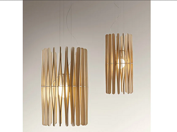 Wooden pendant lamp Stick Fabbian F23 A01 69 factory Fabbian from Italy. Foto №2