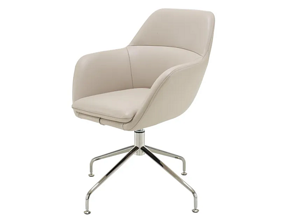 Swivel leather chair with armrests on 4 spoke base LIGNE ROSET Amédée 10261716 factory LIGNE ROSET from Italy. Foto №3