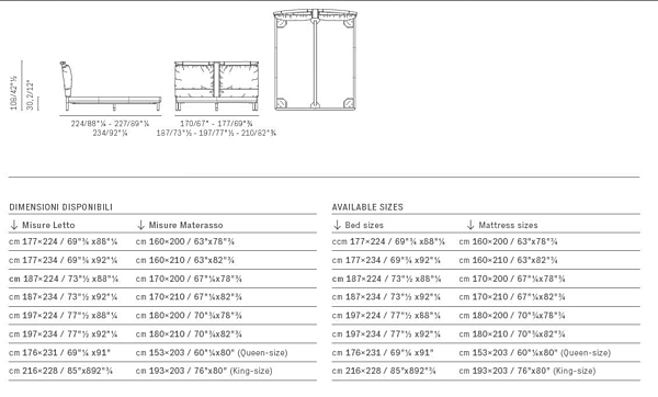 Leather double bed with upholstered headboard POLTRONA FRAU Times factory POLTRONA FRAU from Italy. Foto №6