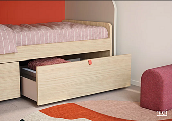 Equipped bed Ergo with upholstered back Nidi factory nidi from Italy