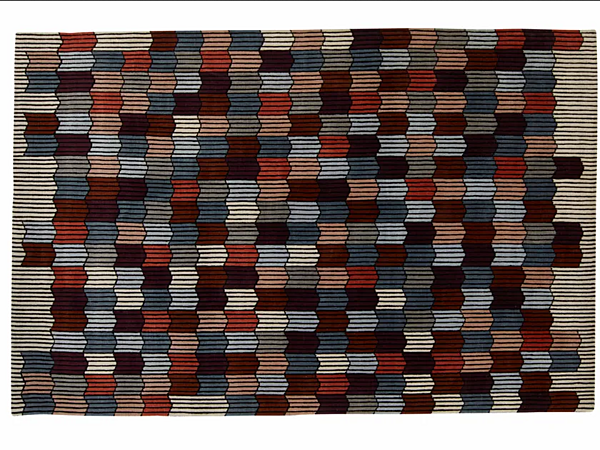 Rectangular handmade wool rug geometric shapes LIGNE ROSET Memoire d'une Trame factory LIGNE ROSET from Italy. Foto №1