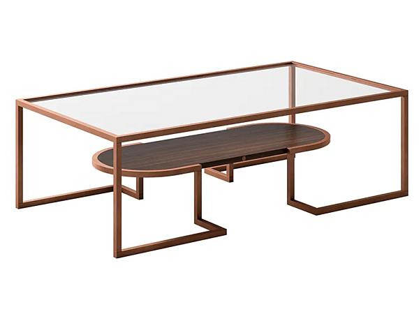 Rectangular glass and metal coffee table Sesto Senso CPRN HOMOOD S576 factory CPRN HOMOOD from Italy. Foto №1