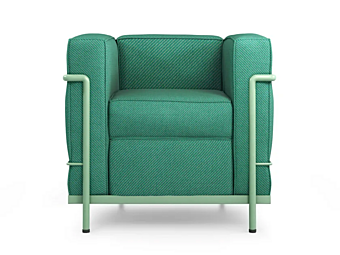 Armchair with armrests fabric upholstery CASSINA Grand Confort Petit Model 002 factory CASSINA from Italy