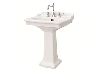 Rectangular Ceramic Washbasin Pedestal Gaia Mobili Capri factory GAIA from Italy