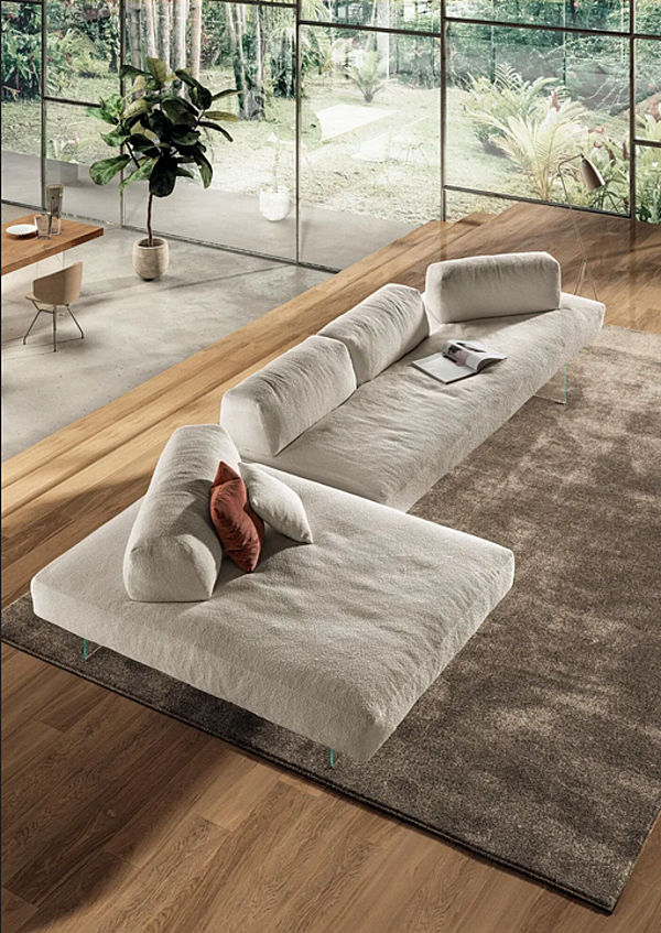 Fabric sofa with chaise longue Air Soft Free LAGO 1916 factory LAGO from Italy. Foto №2