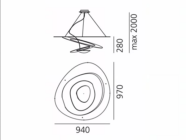 Pendant Lamp in Powder Coated Aluminium Artemide Pirce factory Artemide from Italy. Foto №19