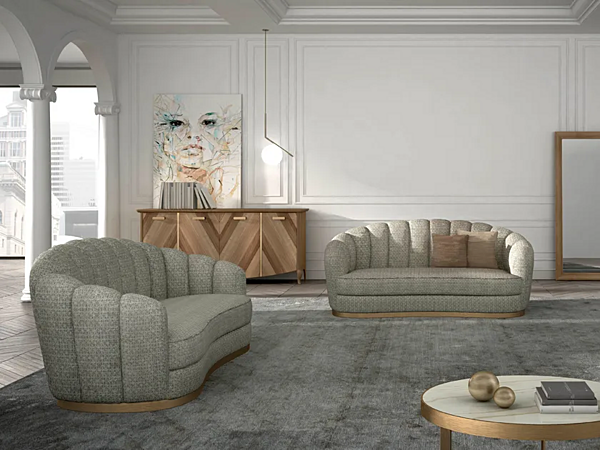 Fabric sofa with upholstered back CASA +39 OLIVER C22501, C22502 factory CASA +39 from Italy. Foto №3