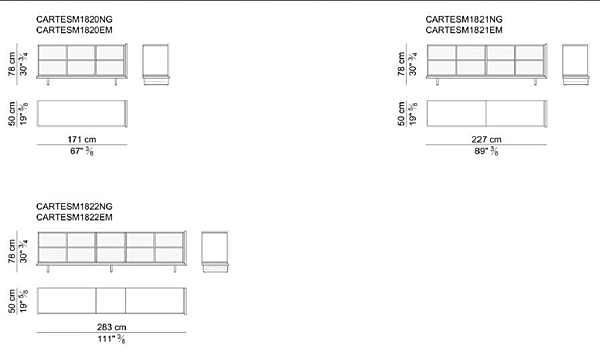 Low wooden office storage unit upholstered in leather I 4 Mariani Cartesiano factory i 4 Mariani from Italy. Foto №6