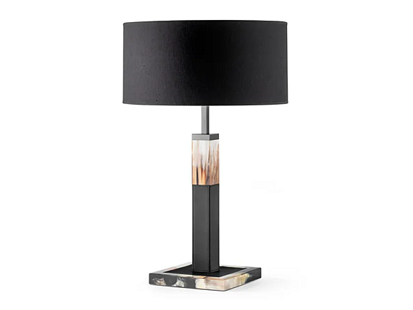 Leather table lamp with horn inserts ARCAHORN Alma 2312 2312 factory ARCAHORN from Italy. Foto №1