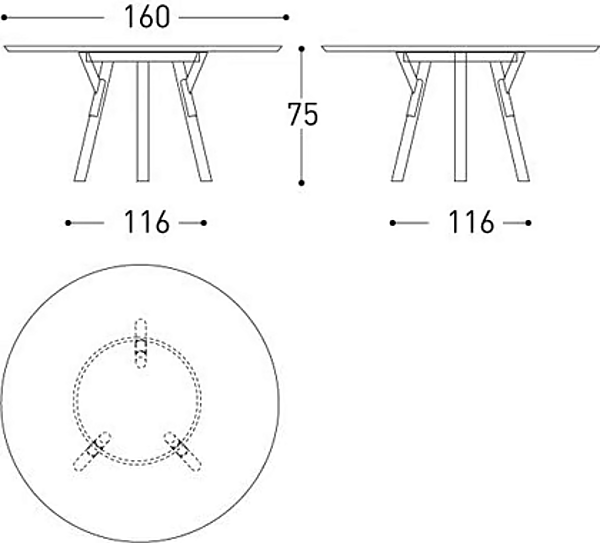 Round HPL Dining Table VARASCHIN Link factory VARASCHIN from Italy. Foto №6