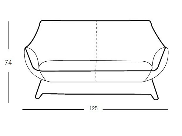 Leather small sofa Namy Egoitaliano factory Egoitaliano from Italy. Foto №2