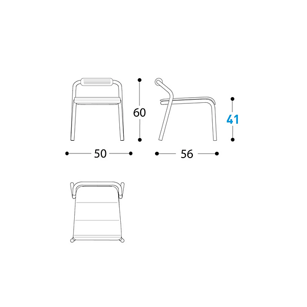 Stackable Aluminium Garden Chair with Open Back VARASCHIN NOSS 24500/L, 24501/L, 24502/L, 24503/L factory VARASCHIN from Italy. Foto №21