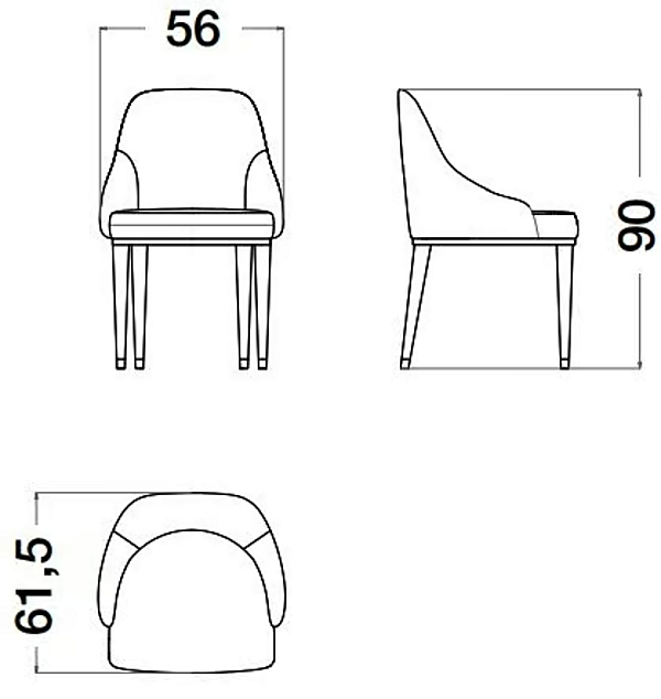 Upholstered leather cocoon chair with armrests CPRN HOMOOD C328/E, C359/P factory CPRN HOMOOD from Italy. Foto №4