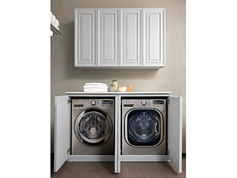 Wooden Laundry Room Cabinet with Hinged Doors for Washing Machine Gaia Mobili Autoritratto Wooden Laundry Room Cabinet with Hinged Doors for Washing Machine Gaia Mobili Autoritratto factory GAIA from Italy