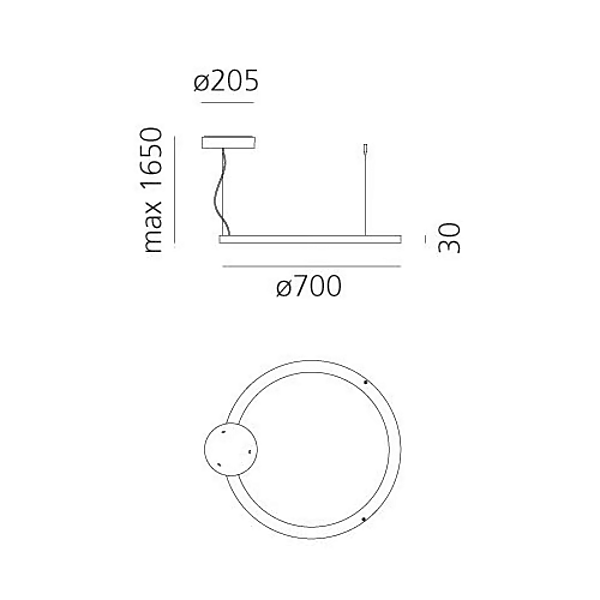 Dimmable pendant lamp Ripple Artemide factory Artemide from Italy. Foto №10