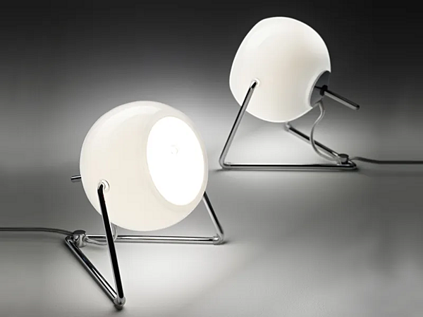 Adjustable Table Lamp Chrome Plated Fabbian Beluga White factory Fabbian from Italy. Foto №2