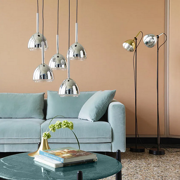 LED Floor Lamp with Adjustable Glass and Steel Chrome Bell LIGNE ROSET 10073000 factory LIGNE ROSET from Italy. Foto №2