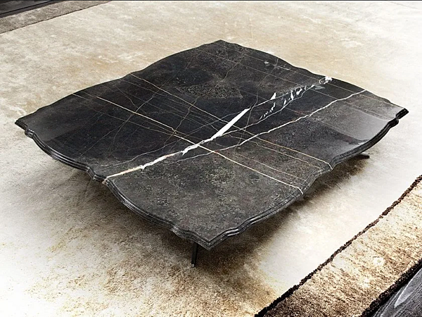 Rectangular low marble coffee table Rock Coco ERBA ITALIA factory ERBA ITALIA from Italy. Foto №6