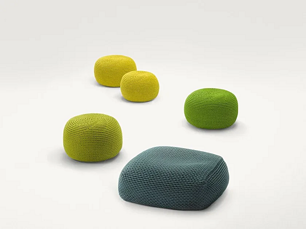 Upholstered Pouf with Removable Lining PAOLA LENTI Picot factory PAOLA LENTI from Italy. Foto №1