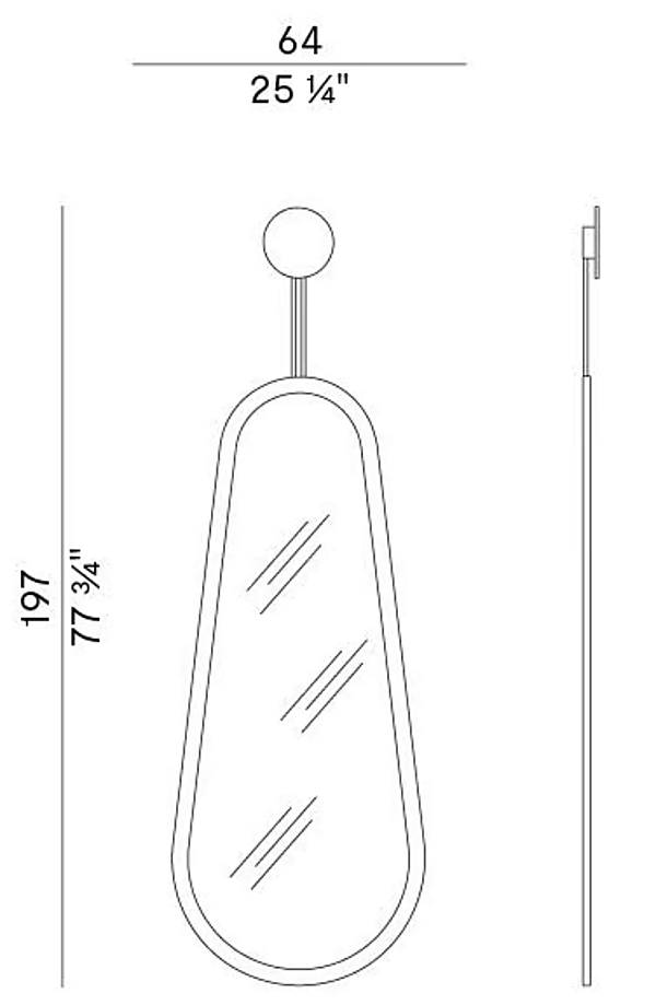 Wall mounted framed mirror Potocco Stilla 890 S 890/S factory POTOCCO from Italy. Foto №5
