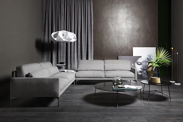 Sectional sofa in leather or fabric VIBIEFFE 110 Modern factory VIBIEFFE from Italy. Foto №9