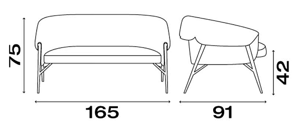 Leather small sofa Montgomery D FASEM factory FASEM from Italy. Foto №9