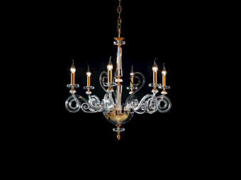 Chandelier Cloe L6 Euroluce Lampadari Glass Metal Chandelier Cloe L6 Euroluce Lampadari Glass Metal factory EUROLUCE LAMPADARi from Italy