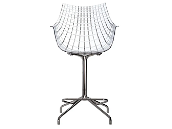 Swivel polycarbonate stool with back Meridiana Driade factory Driade from Italy