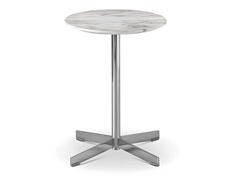 Round high side table with marble top Oyster i 4 Mariani