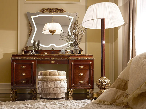 Dressing table made of wood with mirror A.R. Arredamenti Grand Royal 1480/A factory A.R.ARREDAMENTI SRL from Italy. Foto №3