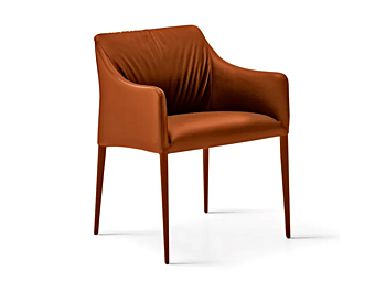 Leather Easy Chair with Armrests Eforma Isidora factory Eforma from Italy