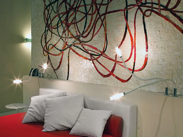 Silicone wall lamp with swing arm Fabbian Snake factory Fabbian from Italy. Foto №3