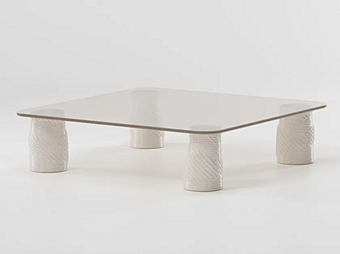 Square Side Table in Glass and Ceramic by KETTAL Plumon KSA801000