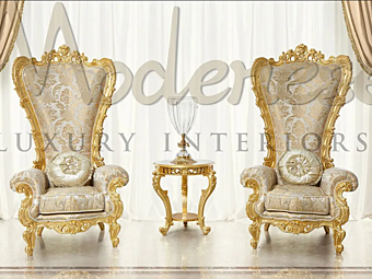 High Back Fabric Armchair Modenese Luxury Interiors 15508 15508
