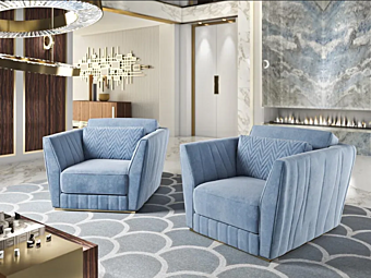 Fabric armchair with armrests Gunel KEOMA factory KEOMA from Italy